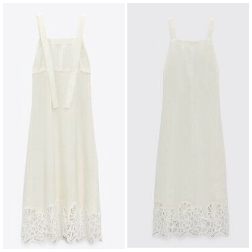 ZARA NWT LACE TRIM LINEN DRESS LIMITED EDITION. SIZE XL